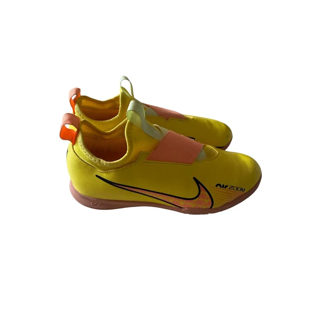 Nike Air Zoom Mercurial Kids Indoor Soccer Shoes Yellow Pink DJ5619-780 Sz 5.5Y